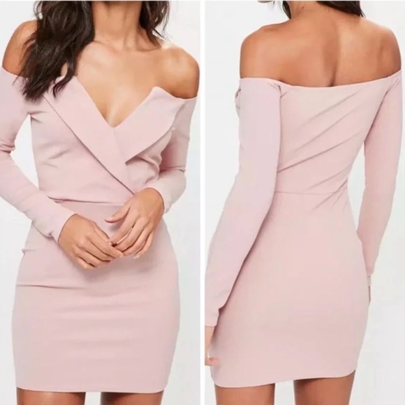 MISSGUIDED Bardot Wrap Dress Sz 4 - Picture 5 of 6